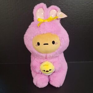 Smoko Tayto Potato Easter Bunny Plush 10" Stuffed Animal Pink Rabbit Holding Egg